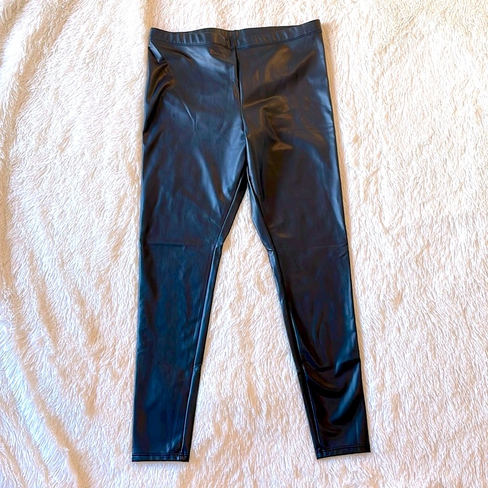 H&M Black Faux Leather Leggings